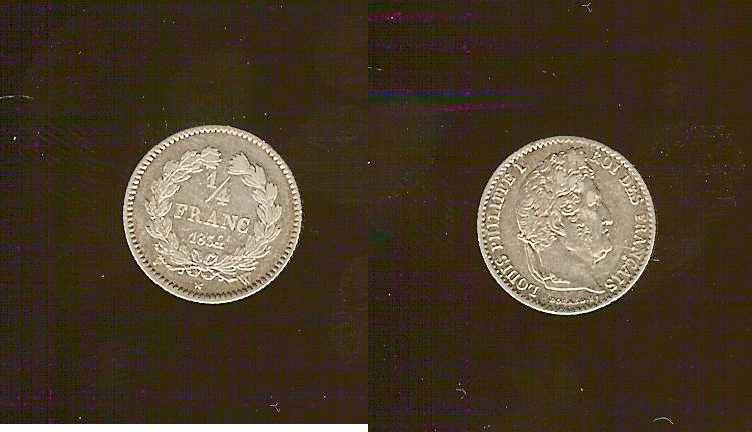 quarter franc Louis Philippe 1834W EF